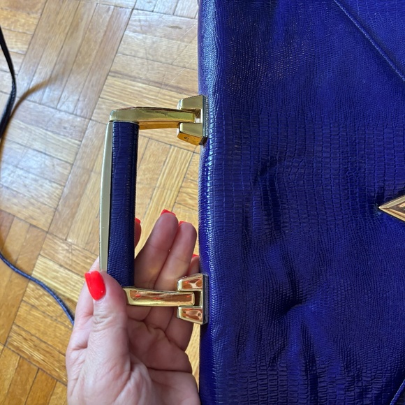 the most amazing purple briefcase / purse with gold accents 80s - Picture 7 of 10